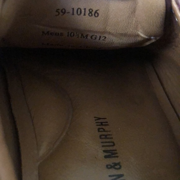 Johnston & Murphy Shoes Mens Size 10.5 Brown Sheepskin Lace Up Oxfords 59-10186 - Picture 8 of 9